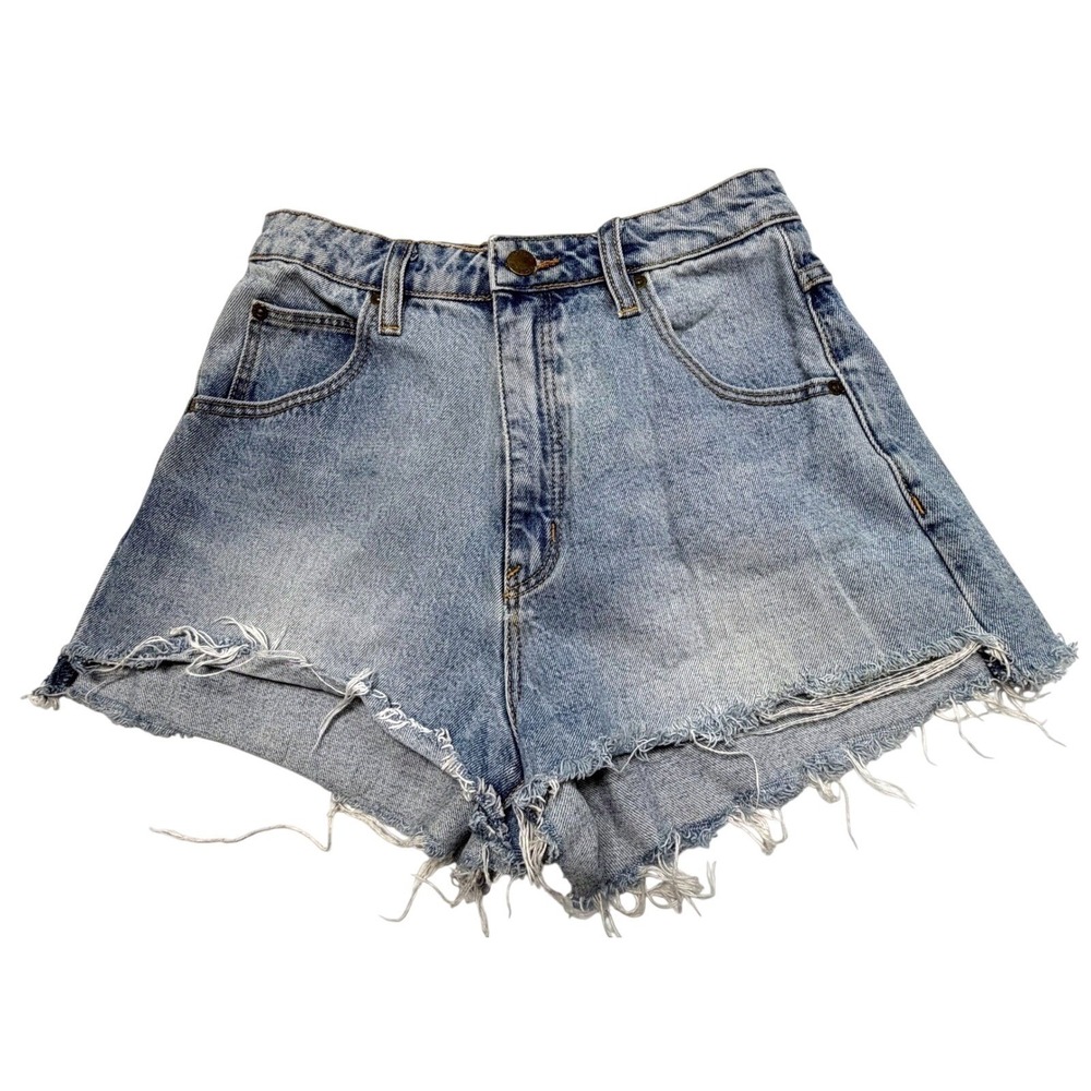Rollas Denim Cutoff Shorts 26Light Wash High Rise Relaxed Fit